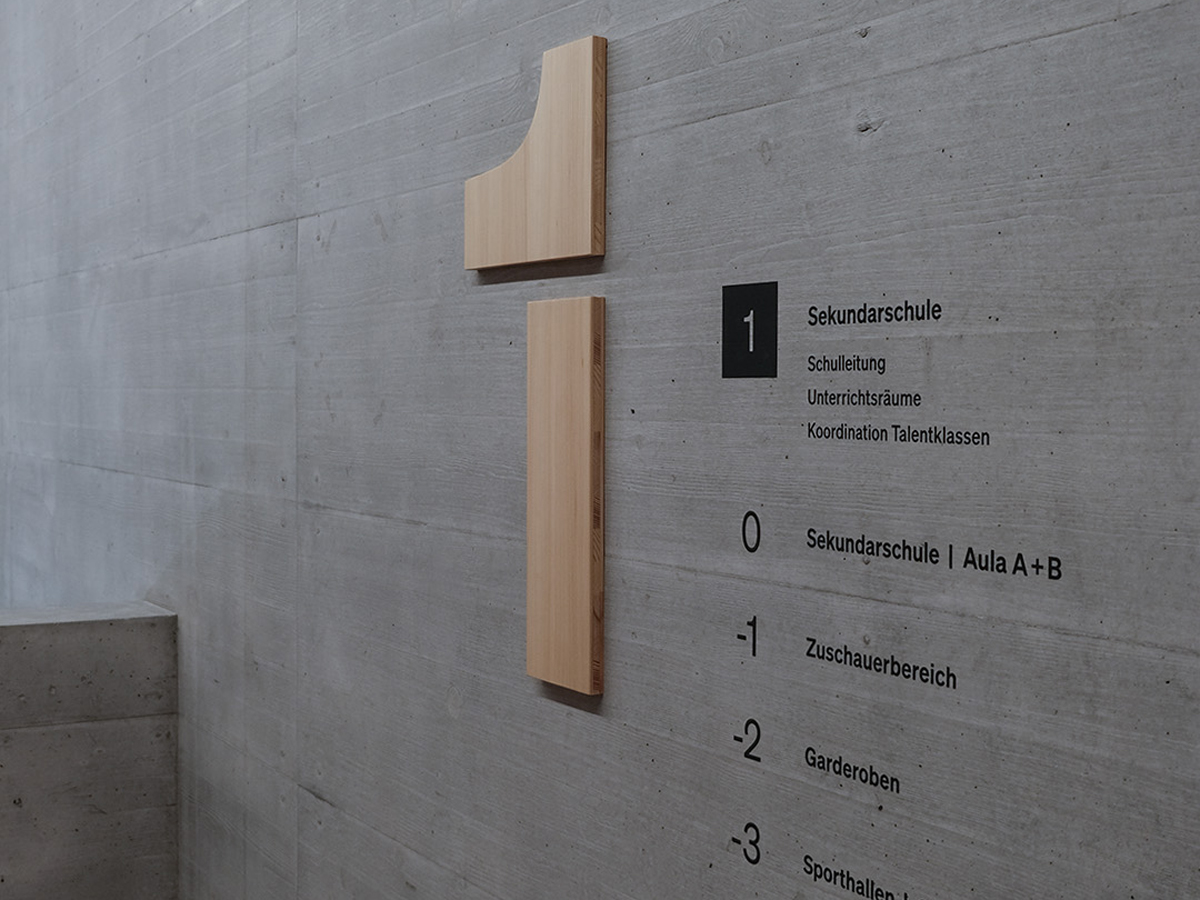 Signaletik. Schul- und Sportanlage Fortuna Chur      